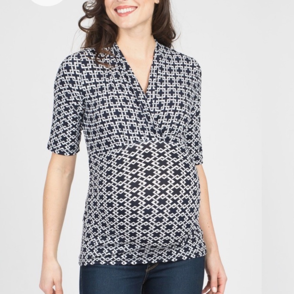 Lilac Maternity Geo Drape Top